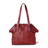 Burgundy Leather Tote Bag - front view, handcrafted buffalo leather | Hema Emporium