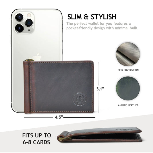 SafeCarry Leather Wallet - Dark Brown