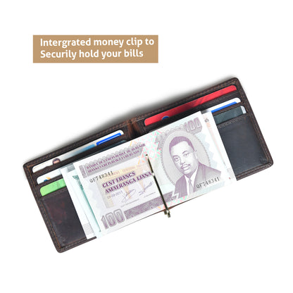 SafeCarry Leather Wallet - Dark Brown
