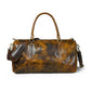 Brown Leather Duffle Bag - front view, handcrafted buffalo leather | Hema Emporium