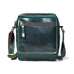 Forest Green Leather Bag - front view with zip pocket and adjustable strap, handcrafted buffalo leather | Hema Emporium