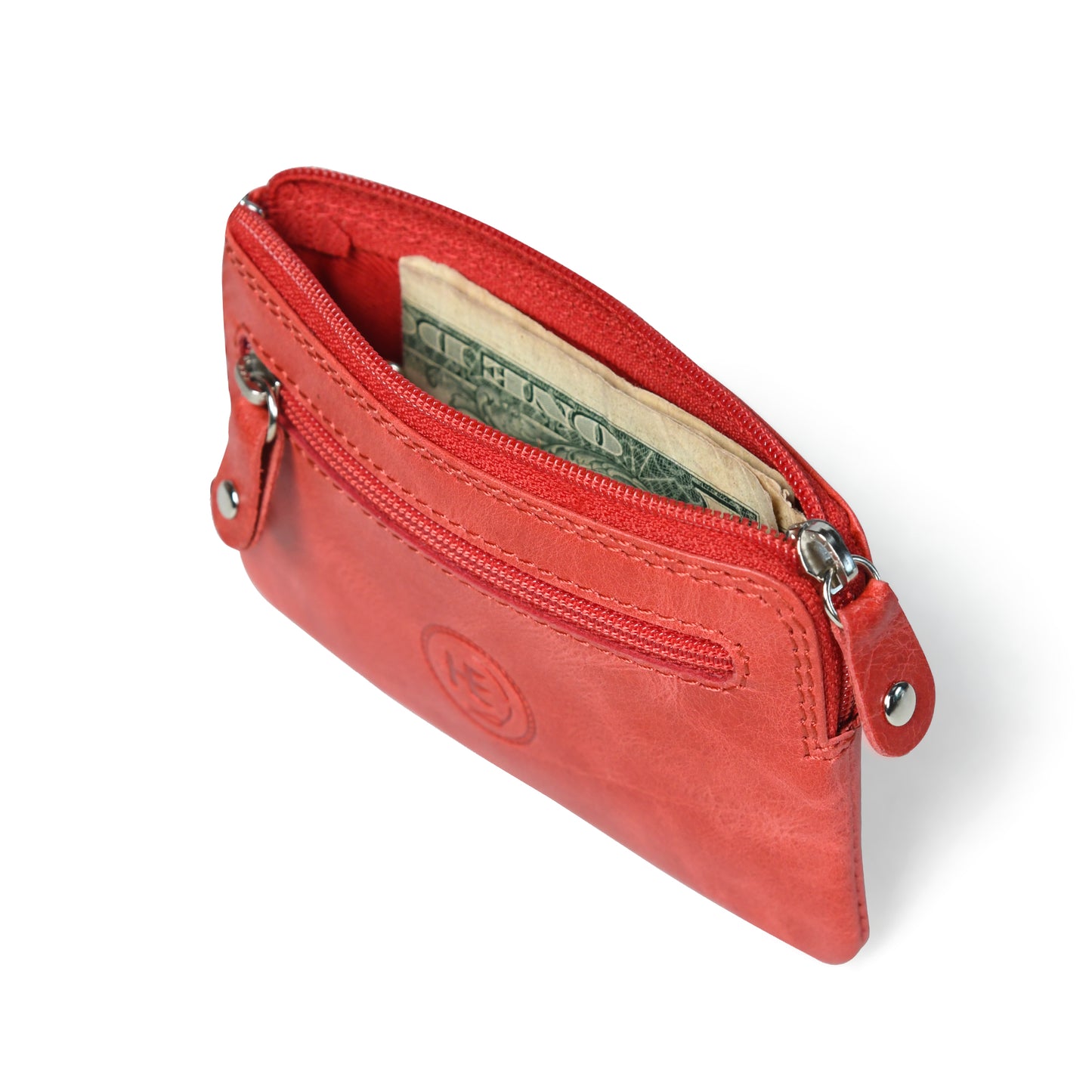 Rover Leather Pouch with Three Zip Pockets