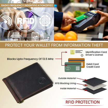 SafeCarry Leather Wallet - Dark Brown
