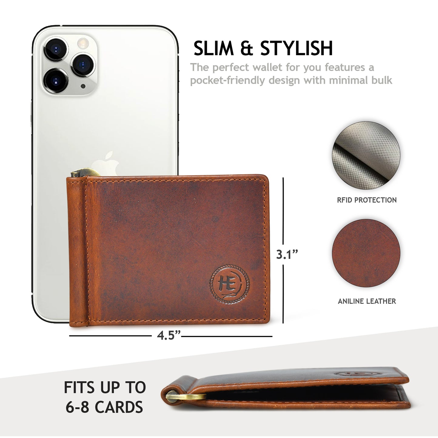 SafeCarry Leather Wallet - Brown