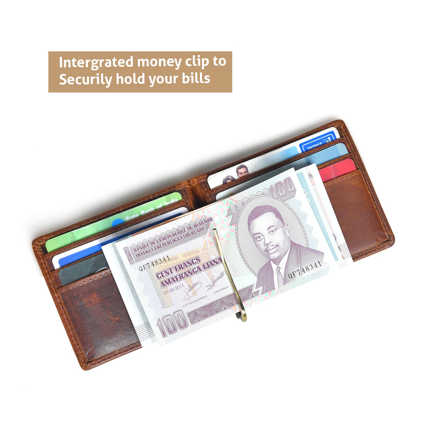 SafeCarry Leather Wallet - Brown