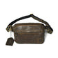 Tan Brown Leather Crossbody Bag - front view with strap, handcrafted buffalo leather | Hema Emporium