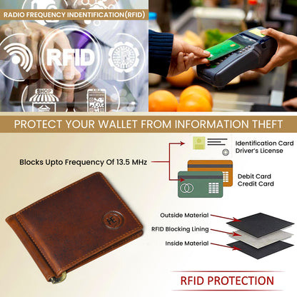 SafeCarry Leather Wallet - Brown
