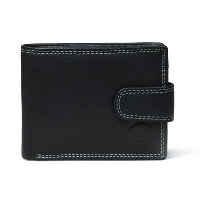 Sentinel RFID Blocking Men's Leather Bifold Wallet with Snap Tab