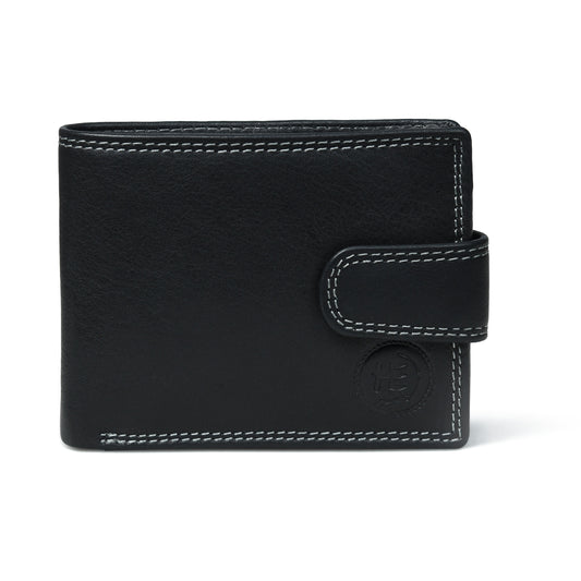 Sentinel RFID Blocking Men's Leather Bifold Wallet with Snap Tab
