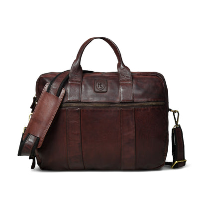 Vegan Leather Office Bag - Dark Brown