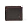 Dark Brown Classic Leather Fold Wallet - front view, handcrafted buffalo leather | Hema Emporium
