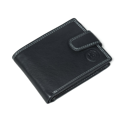 Sentinel RFID Blocking Men's Leather Bifold Wallet with Snap Tab