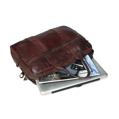 Vegan Leather Office Bag - Dark Brown