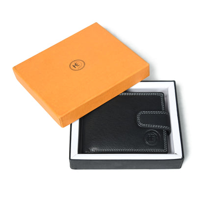 Sentinel RFID Blocking Men's Leather Bifold Wallet with Snap Tab