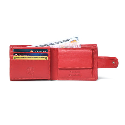 Sentinel RFID Blocking Men's Leather Bifold Wallet with Snap Tab