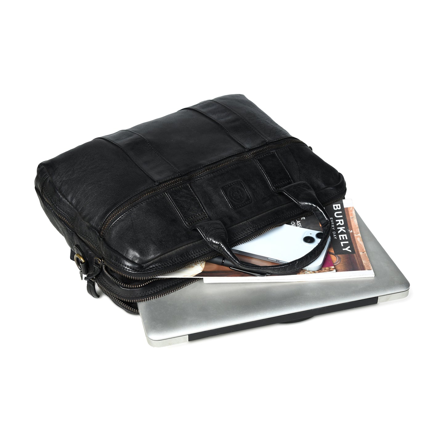 Vegan Leather Office Bag - Black