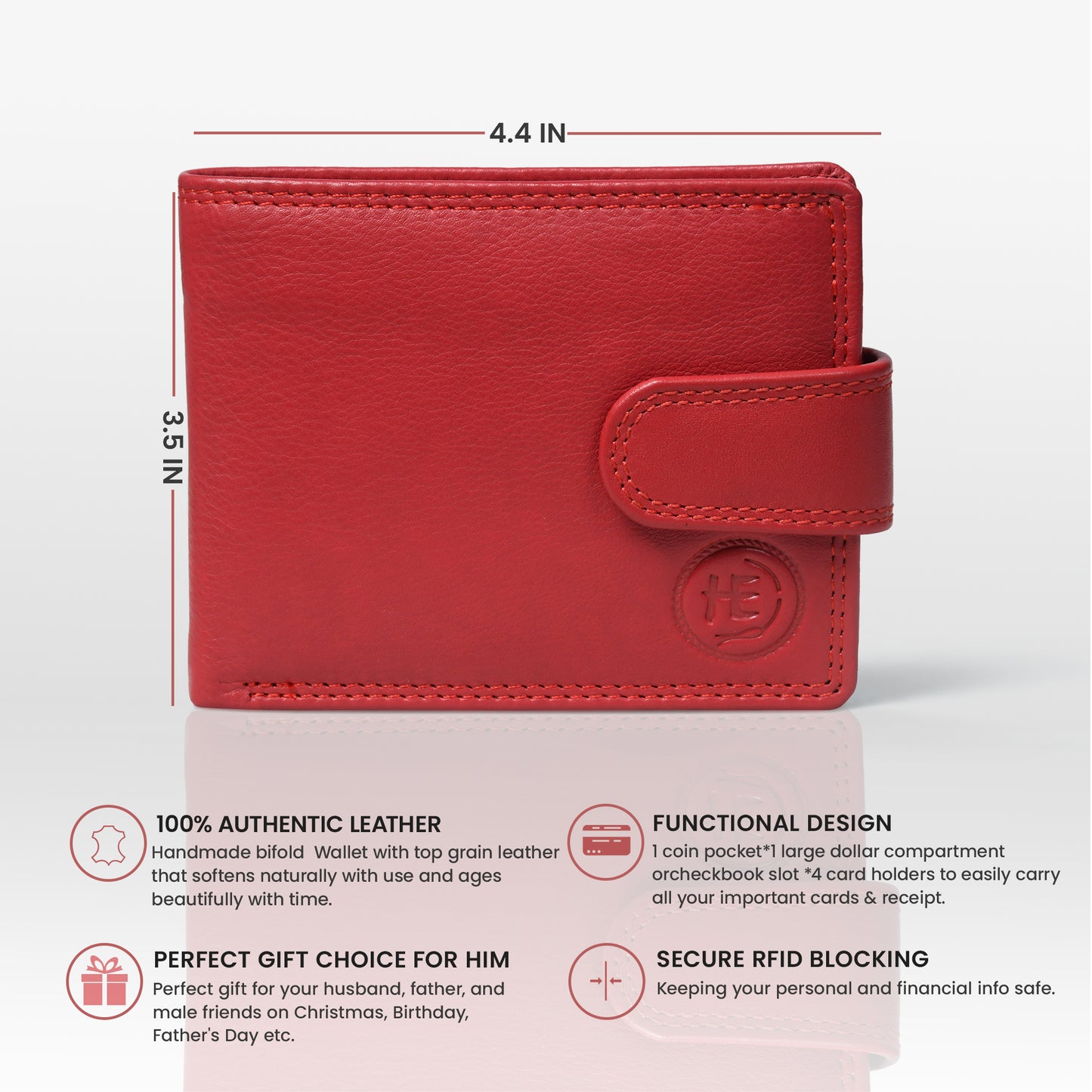 Sentinel RFID Blocking Men's Leather Bifold Wallet with Snap Tab