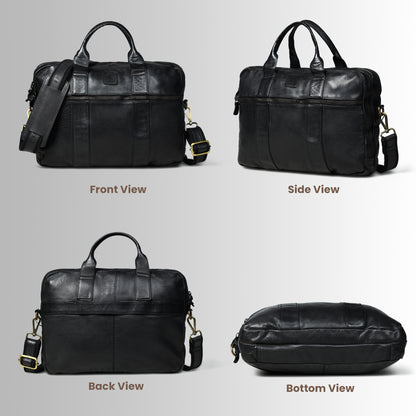 Vegan Leather Office Bag - Black
