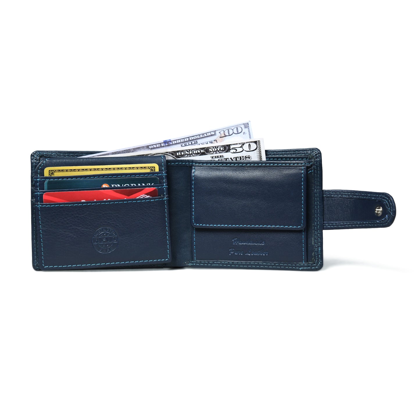 Sentinel RFID Blocking Men's Leather Bifold Wallet with Snap Tab