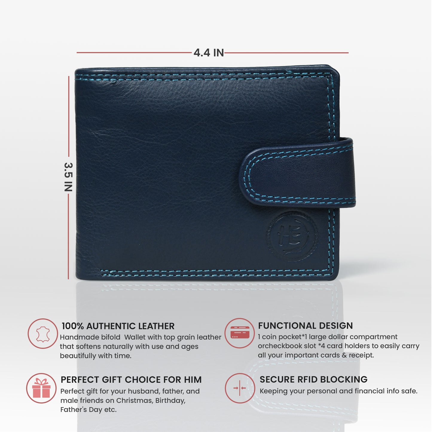 Sentinel RFID Blocking Men's Leather Bifold Wallet with Snap Tab