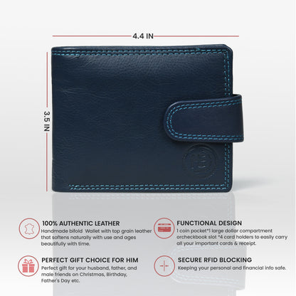 Sentinel RFID Blocking Men's Leather Bifold Wallet with Snap Tab