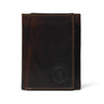 Espresso brown leather wallet - front view, handcrafted buffalo leather | Hema Emporium