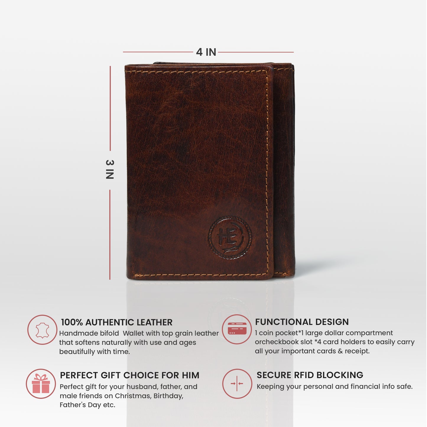 Agent RFID Trifold Leather Wallet