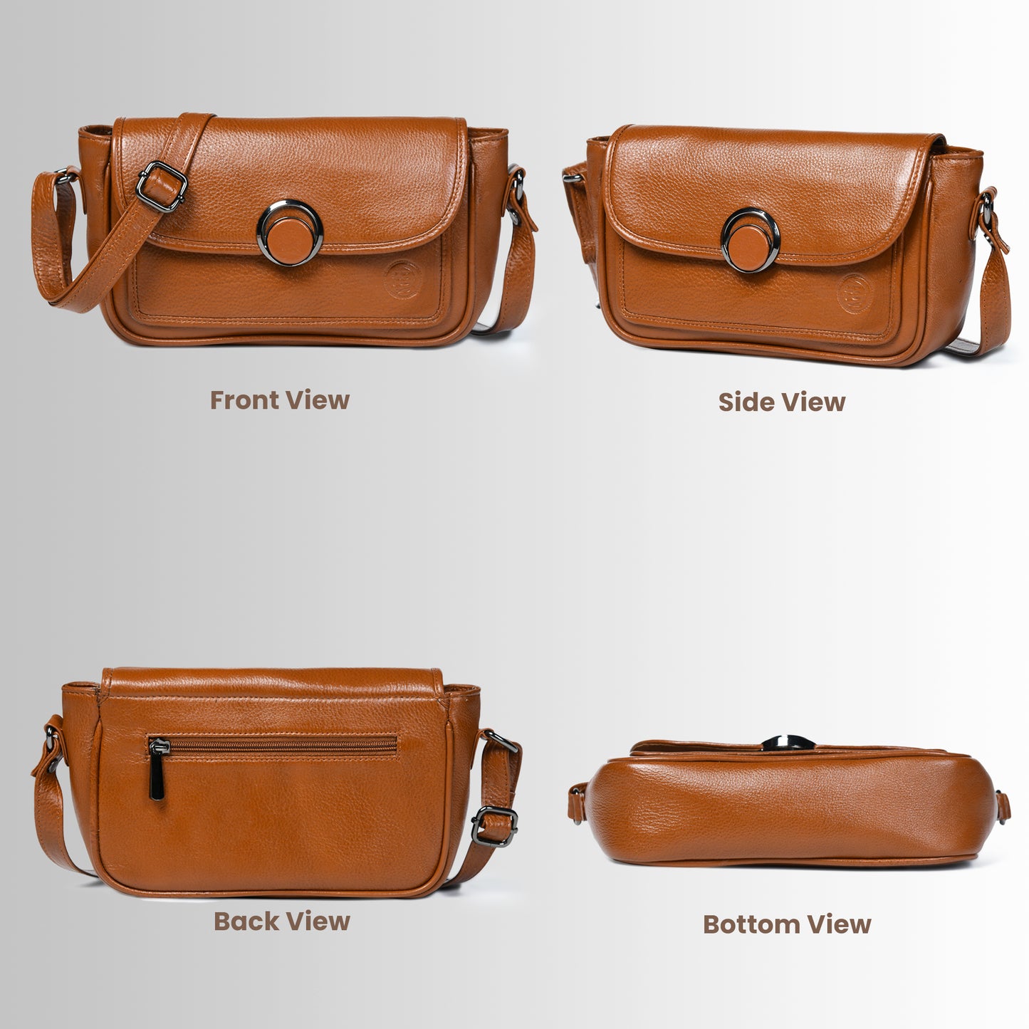 Classic Leather Pouch for Women - Brown