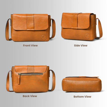 Minimalist Leather Bag for Women - Brown