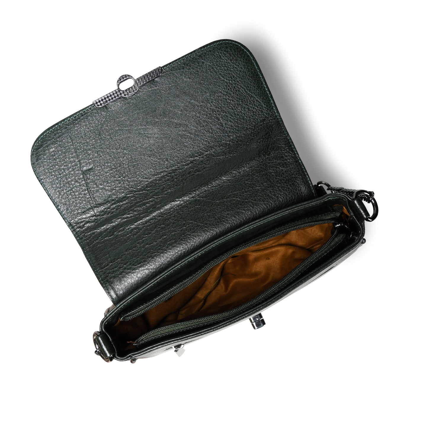 Croc Flap Sling Bag - Forest Green
