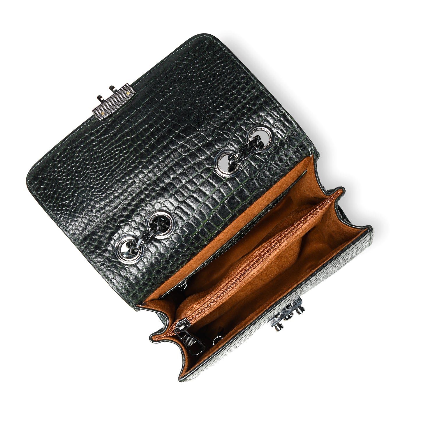 Croc Charm Crossbody Bag - Forest Green