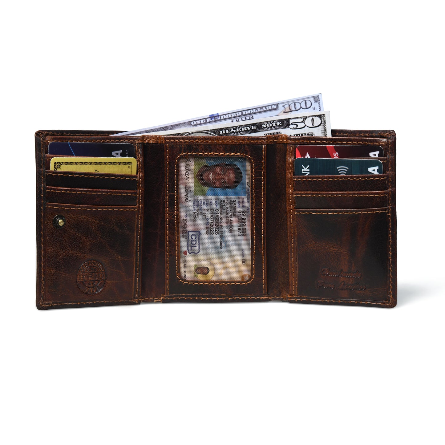 Agent RFID Trifold Leather Wallet