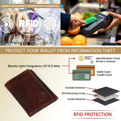 Agent RFID Trifold Leather Wallet