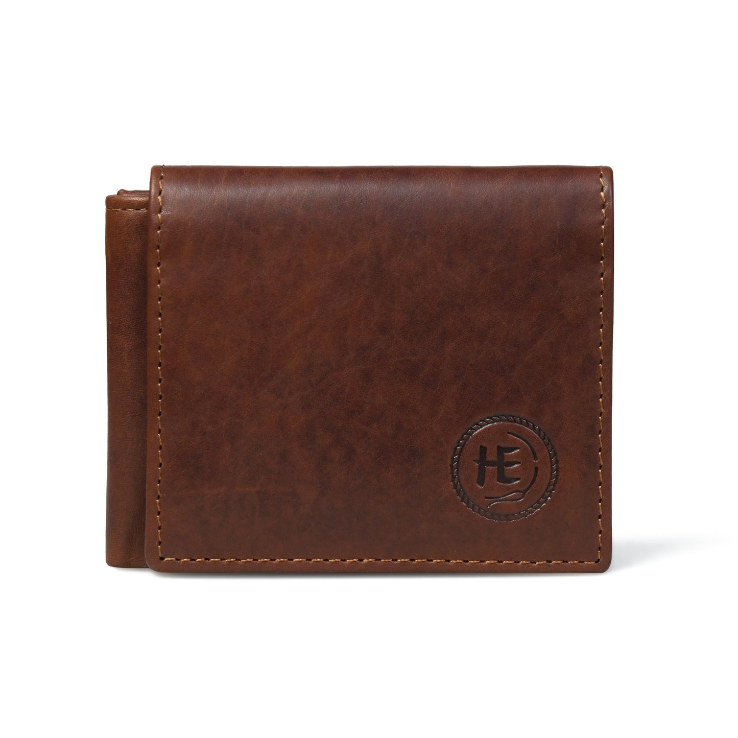 Folio Men's RFID Leather Bifold Wallet with Interior ID Window and Flip Panel