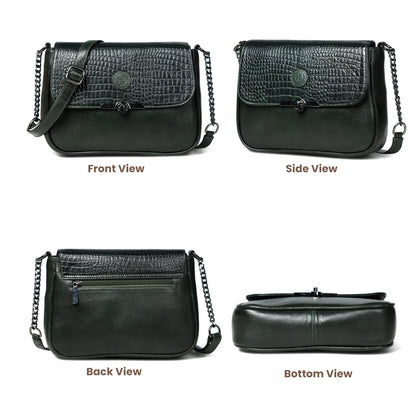 Croc Flap Sling Bag - Forest Green