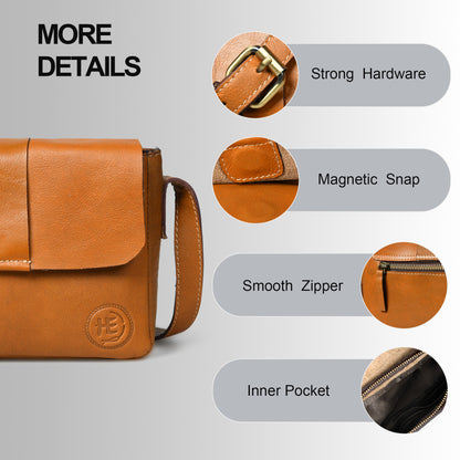Minimalist Leather Bag for Women - Brown