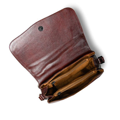 Soft Flap Women Bag - Maroon Red