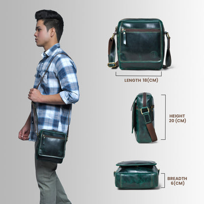 Everyday Leather Sling Pouch - Forest Green