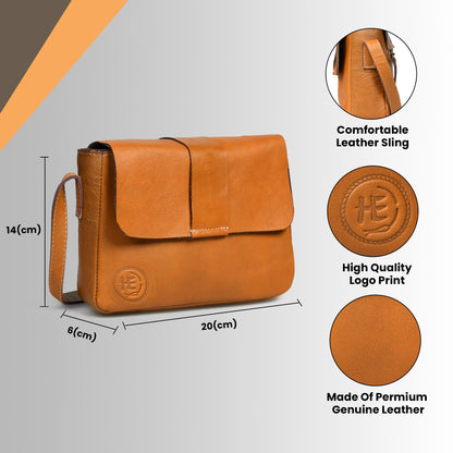 Minimalist Leather Bag for Women - Brown