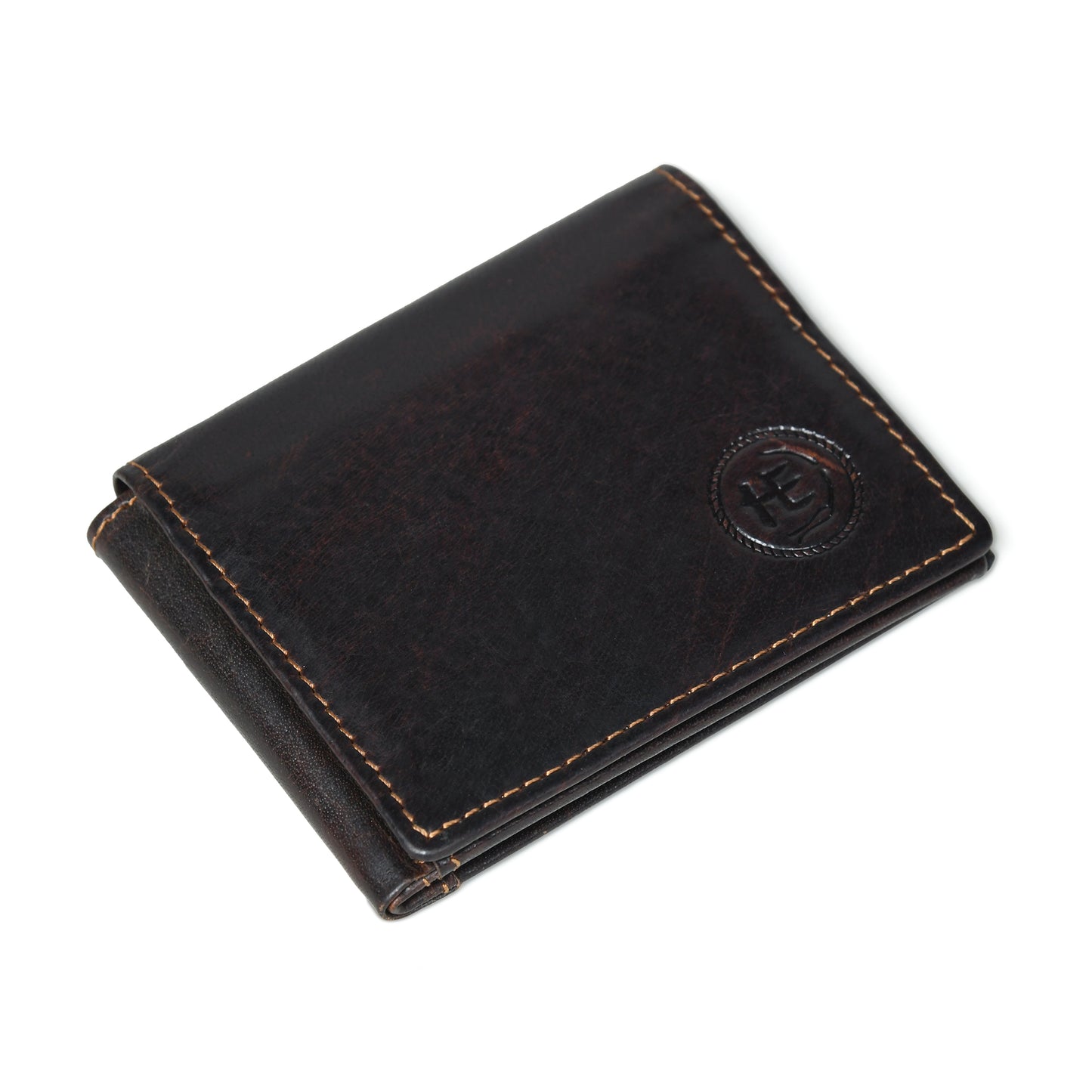Folio Men's RFID Leather Bifold Wallet with Interior ID Window and Flip Panel