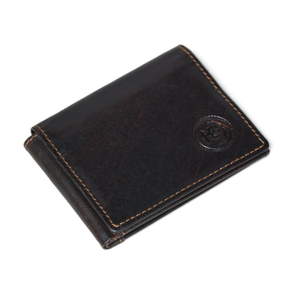 Folio Men's RFID Leather Bifold Wallet with Interior ID Window and Flip Panel
