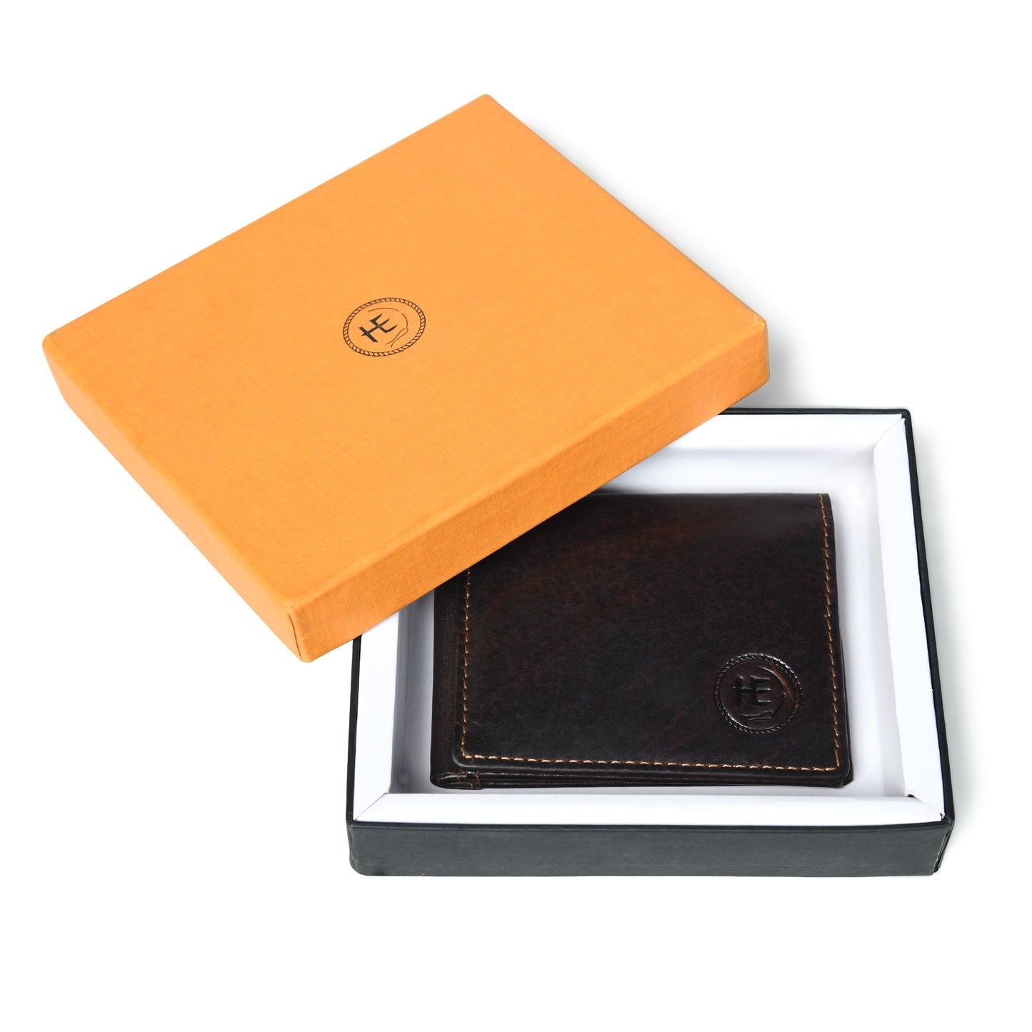 Folio Men's RFID Leather Bifold Wallet with Interior ID Window and Flip Panel