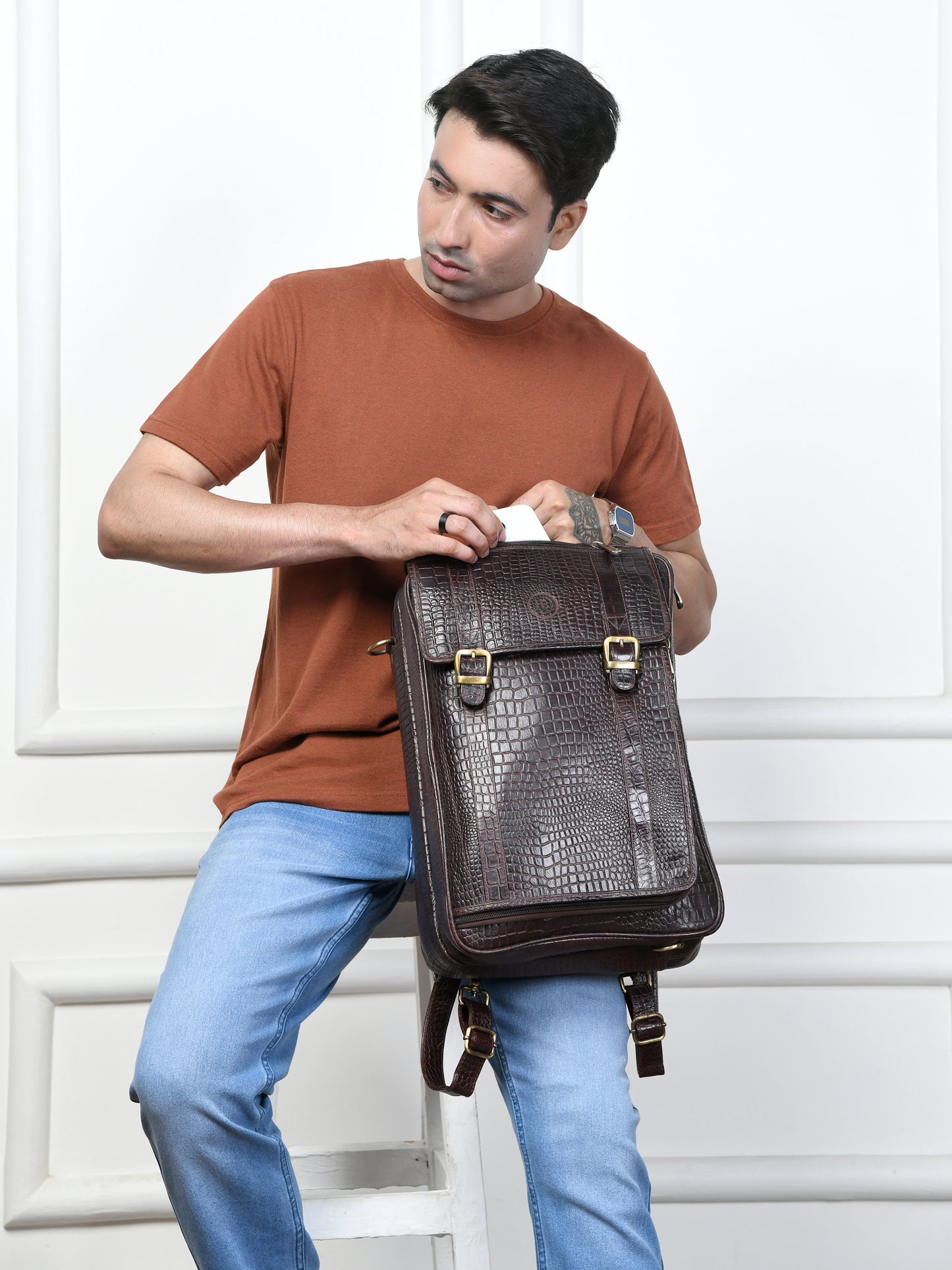 Workation Backpack | 2 in 1 Laptop bag - Dark Brown