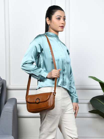 Classic Leather Pouch for Women - Brown