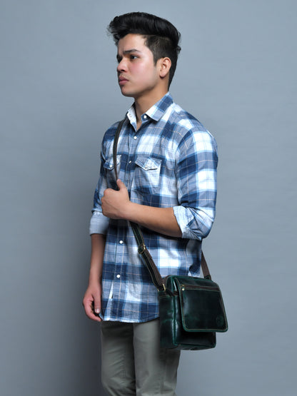 Everyday Leather Sling Pouch - Forest Green