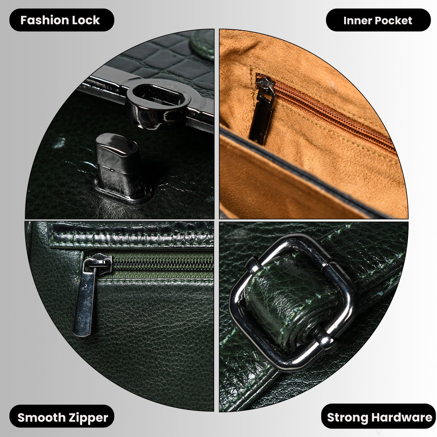 Croc Flap Sling Bag - Forest Green