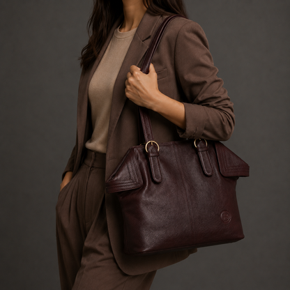 Espresso brown leather bag