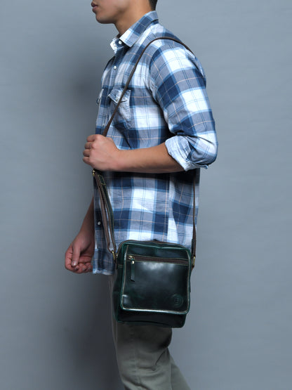 Everyday Leather Sling Pouch - Forest Green