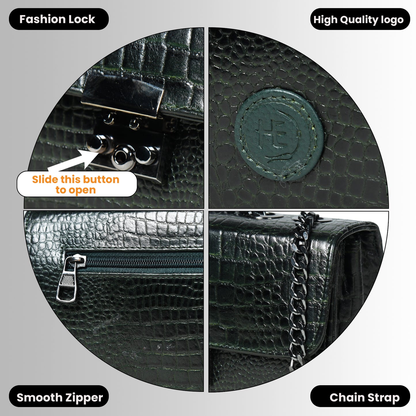 Croc Charm Crossbody Bag - Forest Green