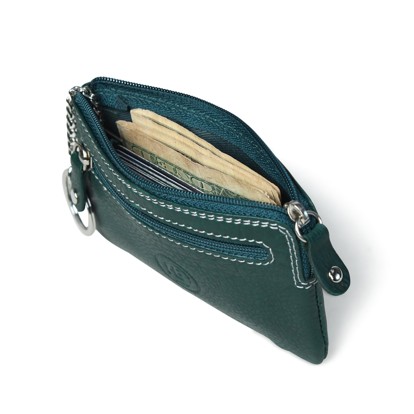 Rover Leather Pouch with Three Zip Pockets
